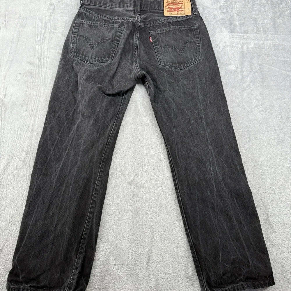 Levis Mens 501 Jeans Original Fit 100% Cotton Denim Button Fly Straight 34 Black